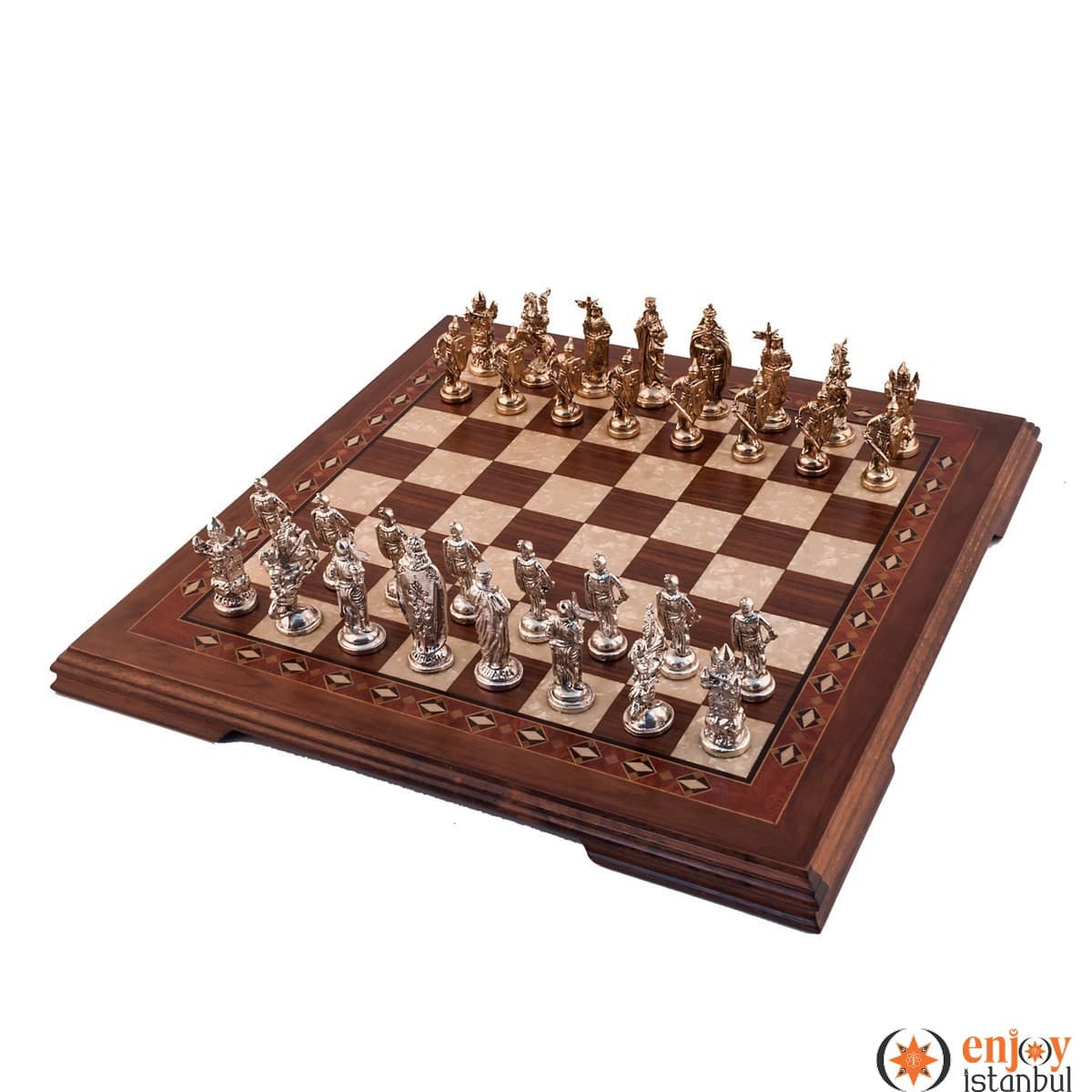 Flat Large Chess Set - Walnut