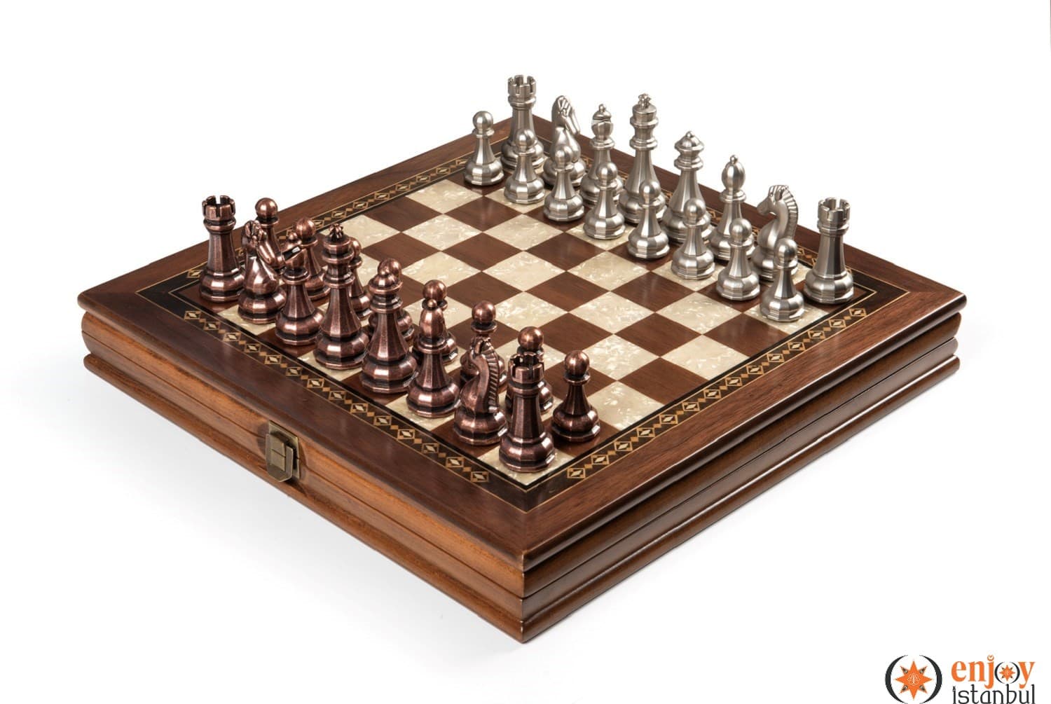 Selge Medium Size Chess Set 35cm - Walnut