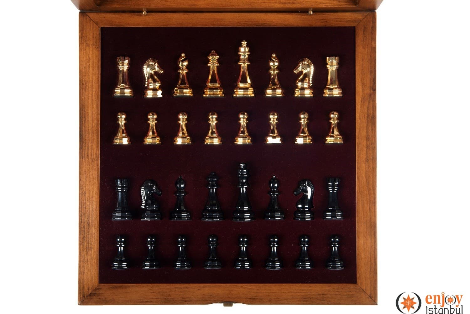 Selge Medium Size Chess Set 35cm - Walnut