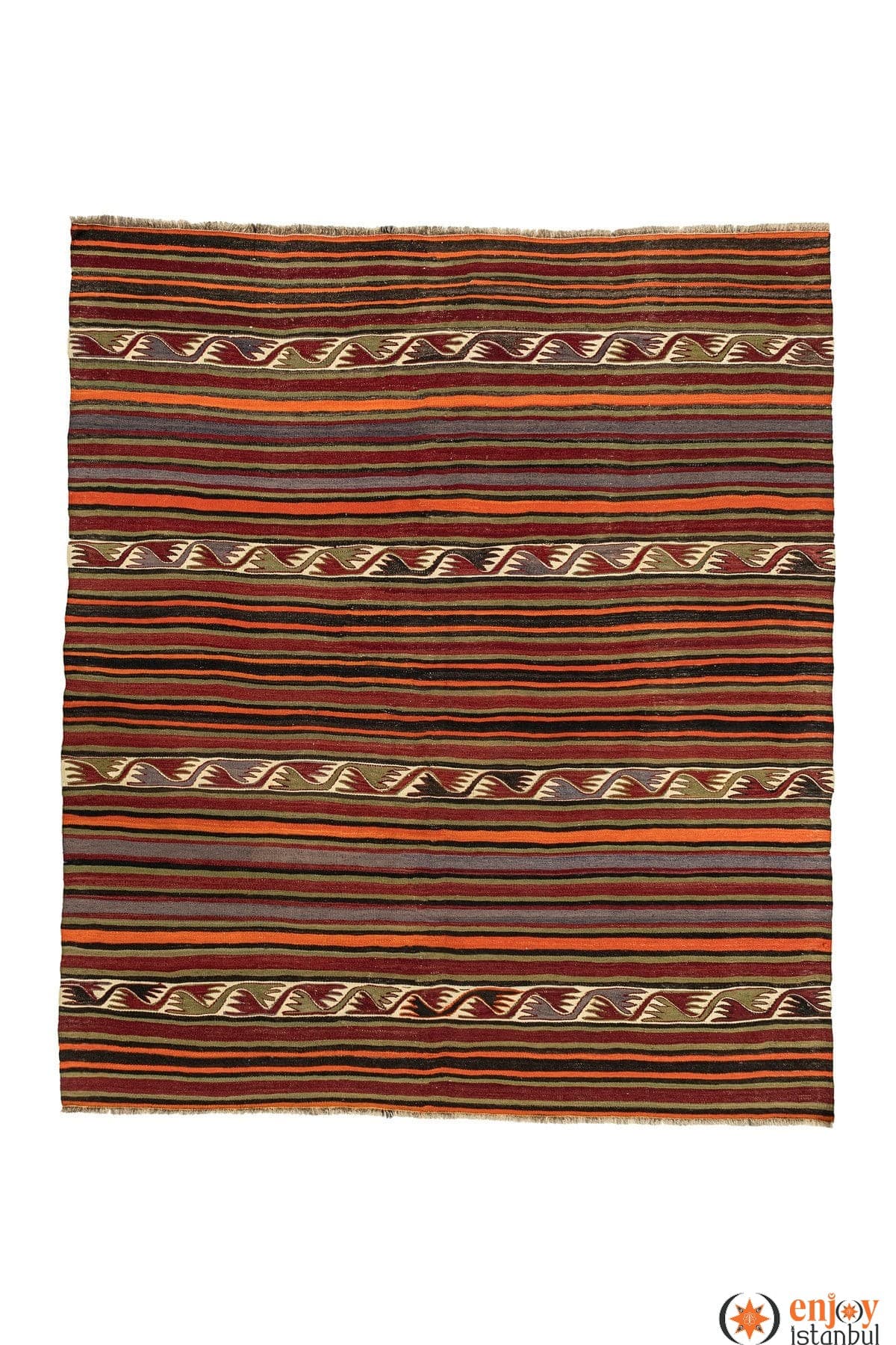 Konya Kilim Rug (4.9 x 5.6 ft) - 200003
