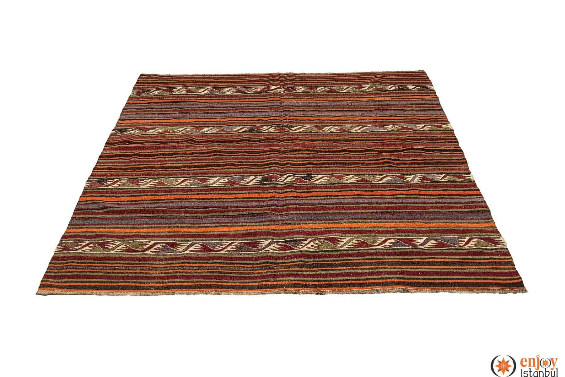 Konya Kilim Rug (4.9 x 5.6 ft) - 200003