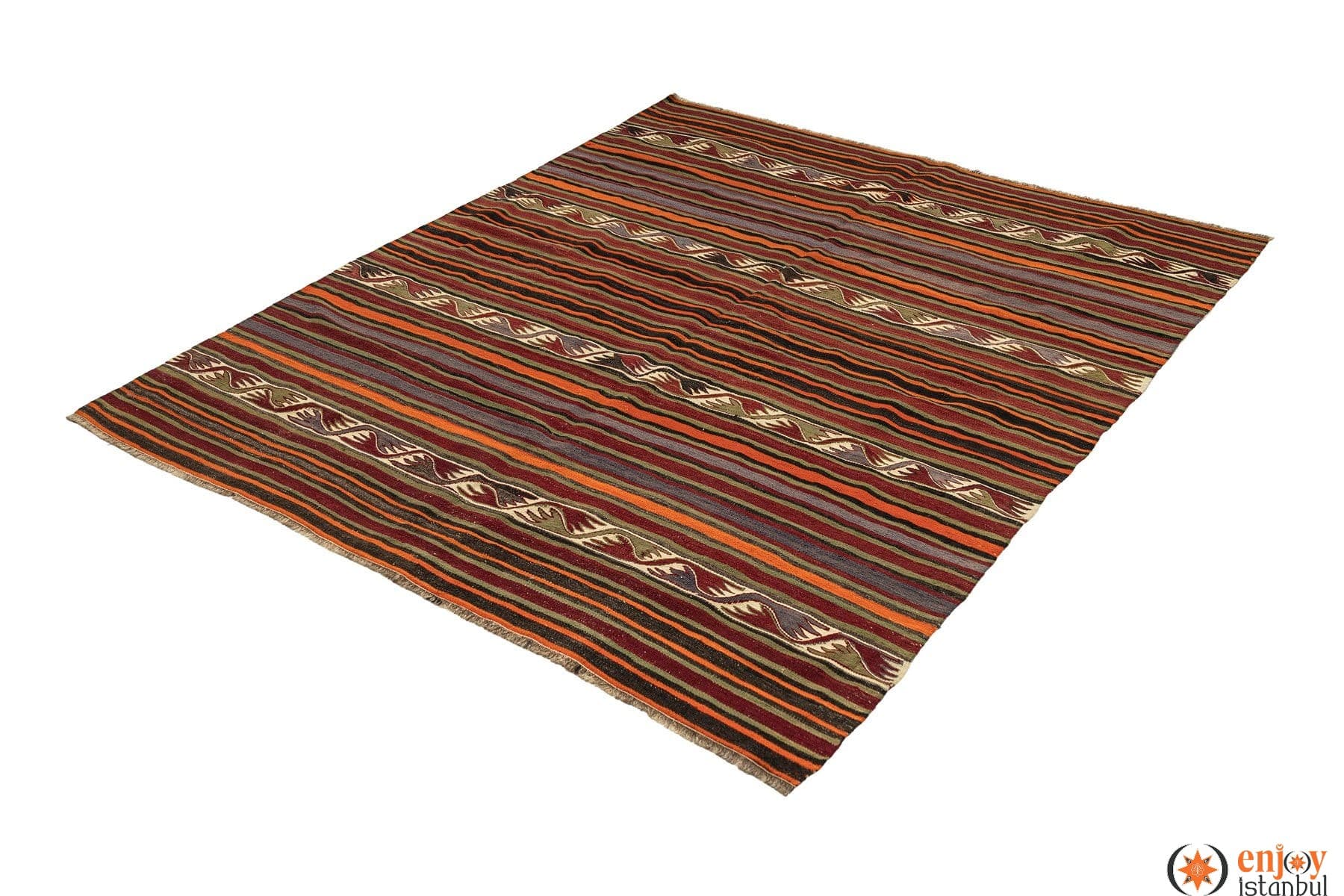 Konya Kilim Rug (4.9 x 5.6 ft) - 200003