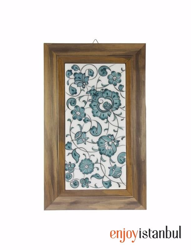 Damascus Decorated Decorative Tile Framed Painting 18x28 Cm