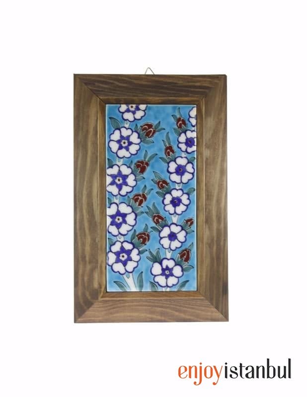 Tree of Life Decorated Decorative Tile Framed Painting 18x28 Cm