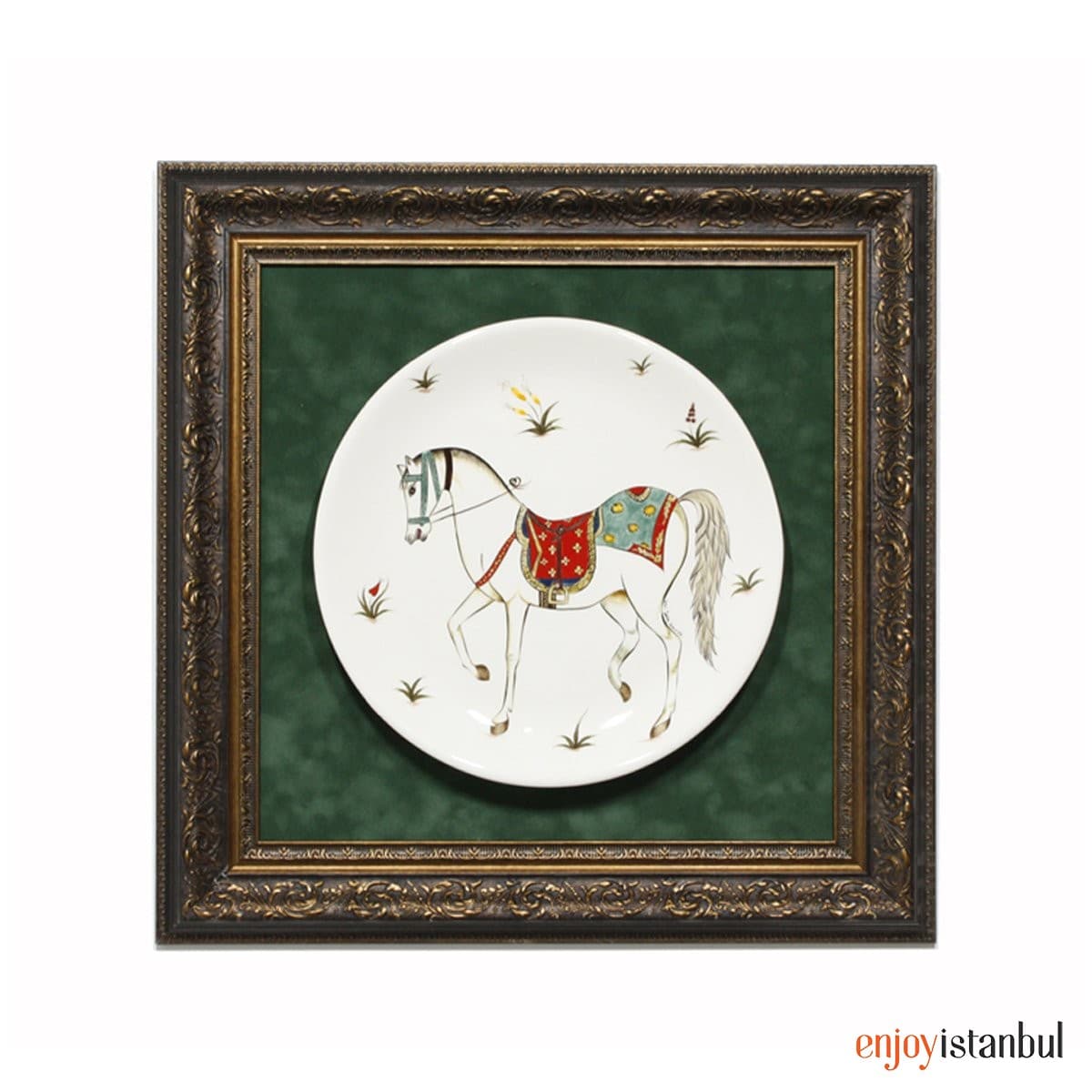Walking Miniature Horse Decorated Decorative Tile Painting 57x57 Cm