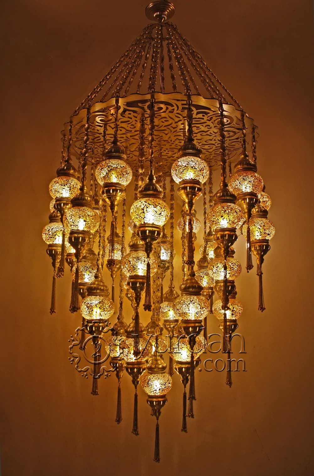 Mosaic Chandelier with 36 Globes