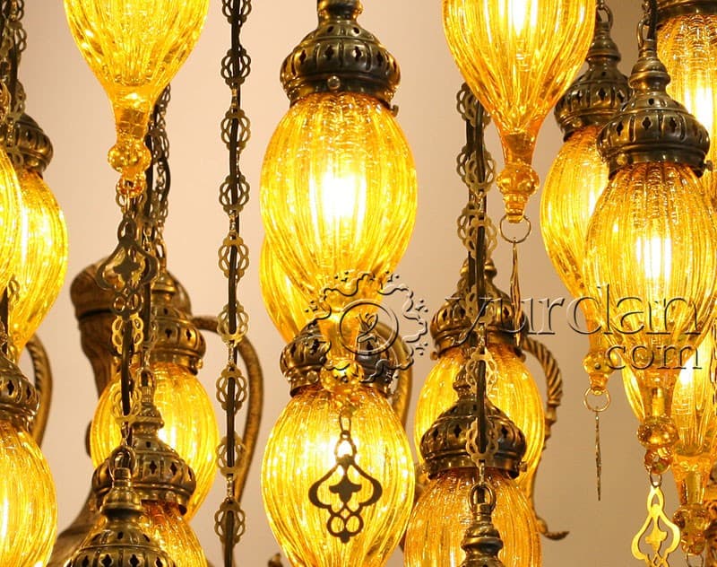 Pyrex Glass Ottoman Chandelier with 25 Globes