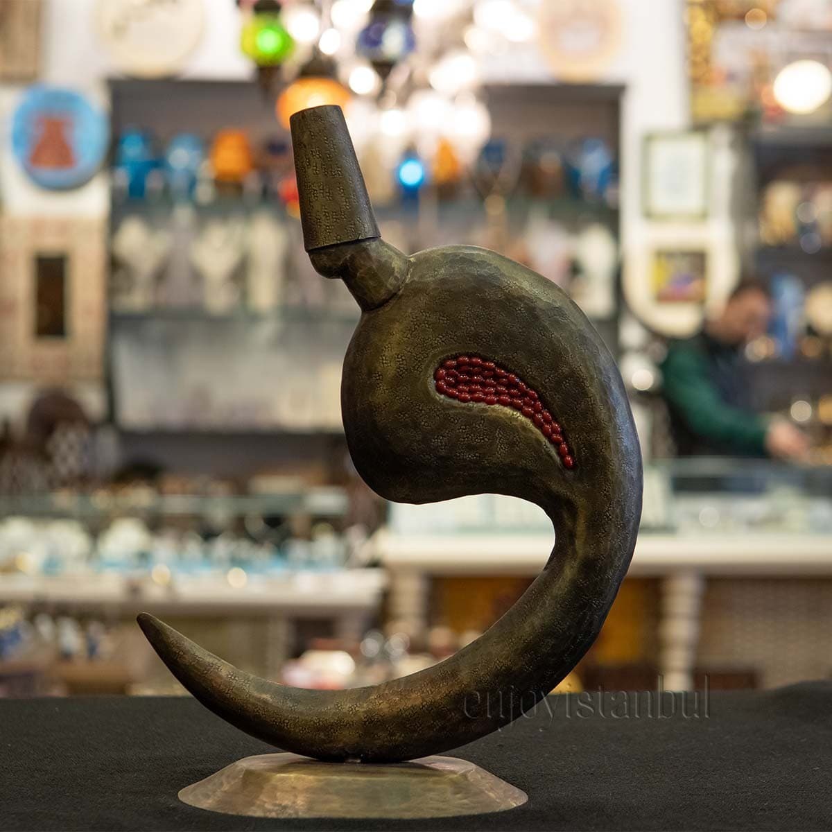 Innocence Unveiled: Handcrafted Brass Dervish - Inspiring Symbol of Arabic "VAV" Letter"- 18 Cm / 7.08 inches