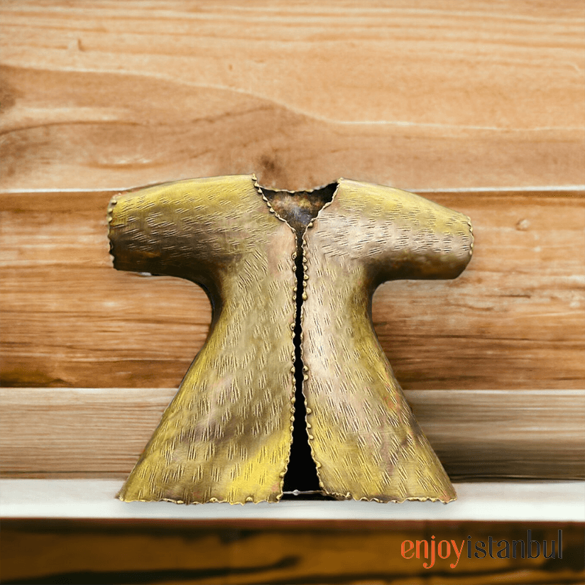 Whirling Elegance: Handcrafted Brass Dervish with Caftan-Inspired Design-  no3 - 22 Cm / 8.66 inches