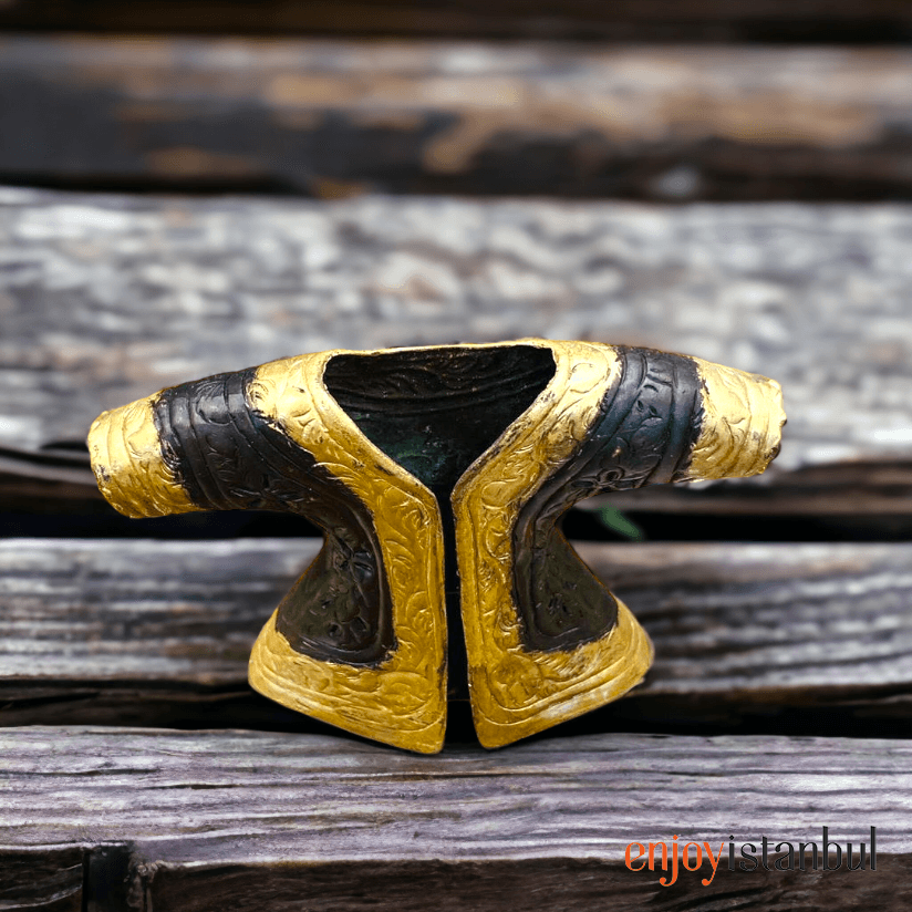 Intriguing Opulence: Handcrafted Brass Whirling Dervish with Black Caftan Design- no1 - 15 Cm / 5.90 inches