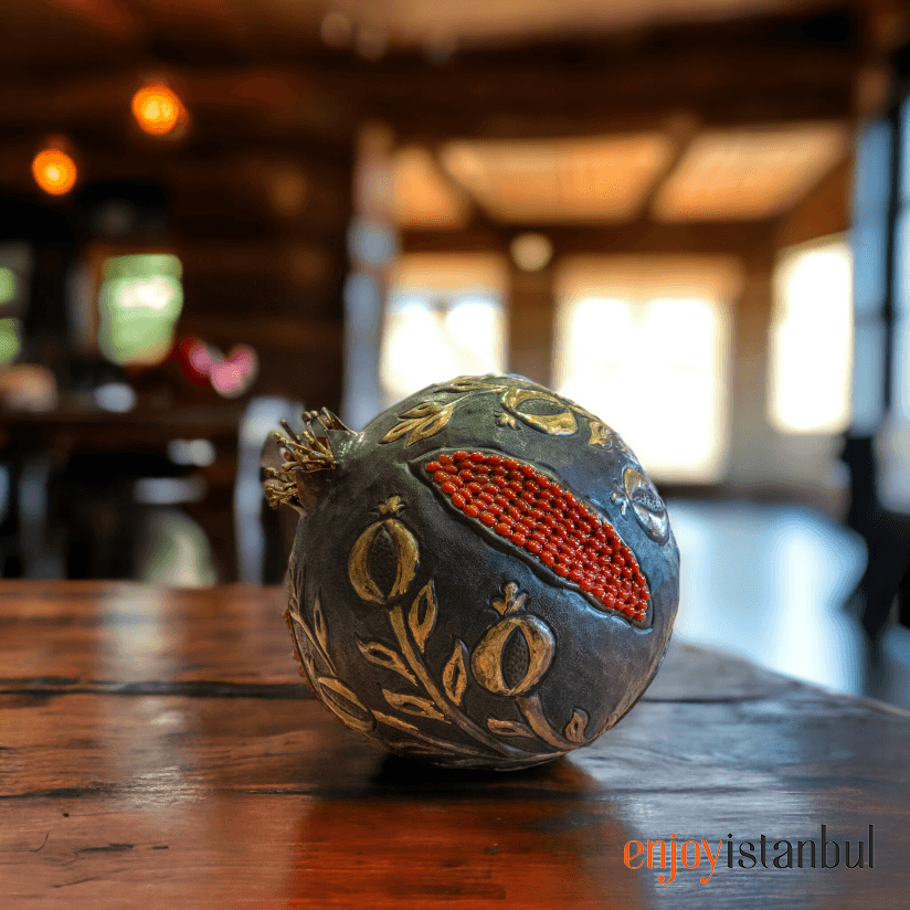 Midnight Opulence: Handmade Black Brass Pomegranate Design- no3 - 15 Cm / 5.90 inches