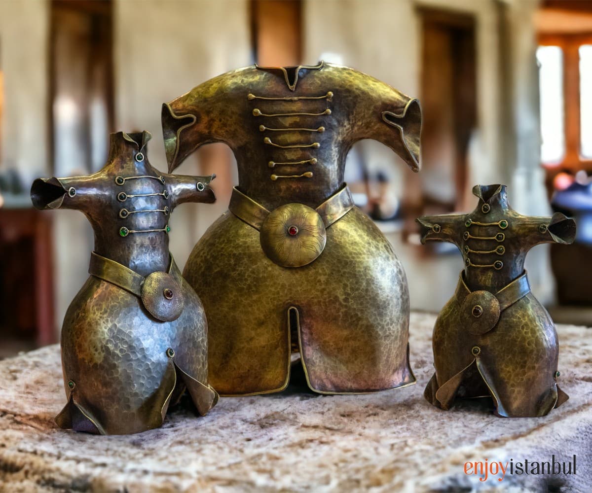 Mystical Whirl: Handmade Brass Dervish Caftan Design Set- 30 Cm / 11.81 inches