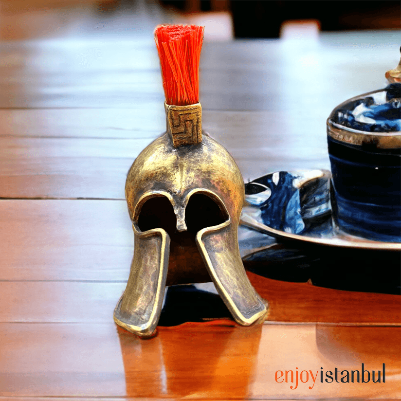 Ancient Warrior: Handmade Brass Spartacus Helmet- 10 Cm / 3.93 inches