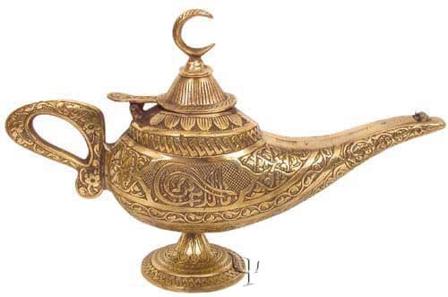 Big Brass Aladdin Genie Lamp
