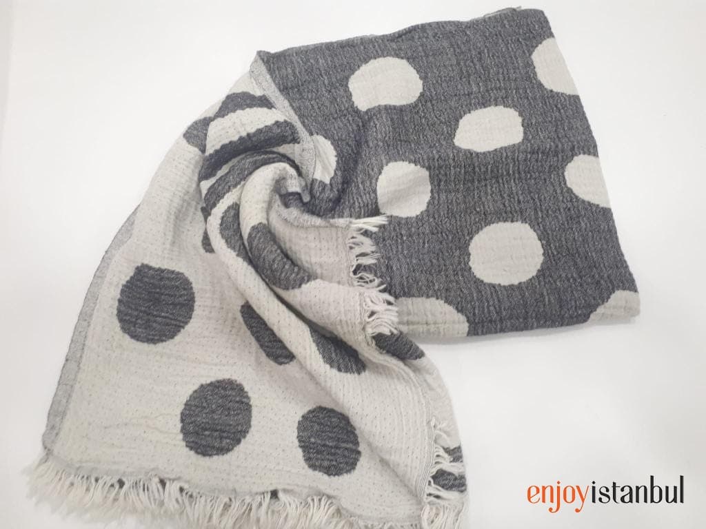 Nature-Inspired Deer Design Gray and White Bath Towel