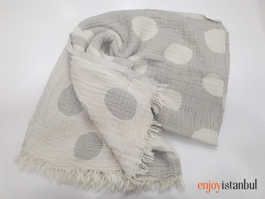 Nature-Inspired Deer Design Gray and White Bath Towel