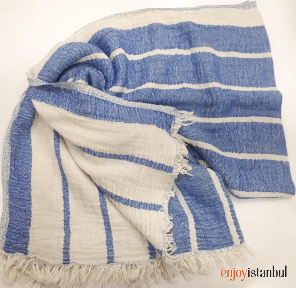 Blue and White Bath Towel: Refreshing Sea Breezes