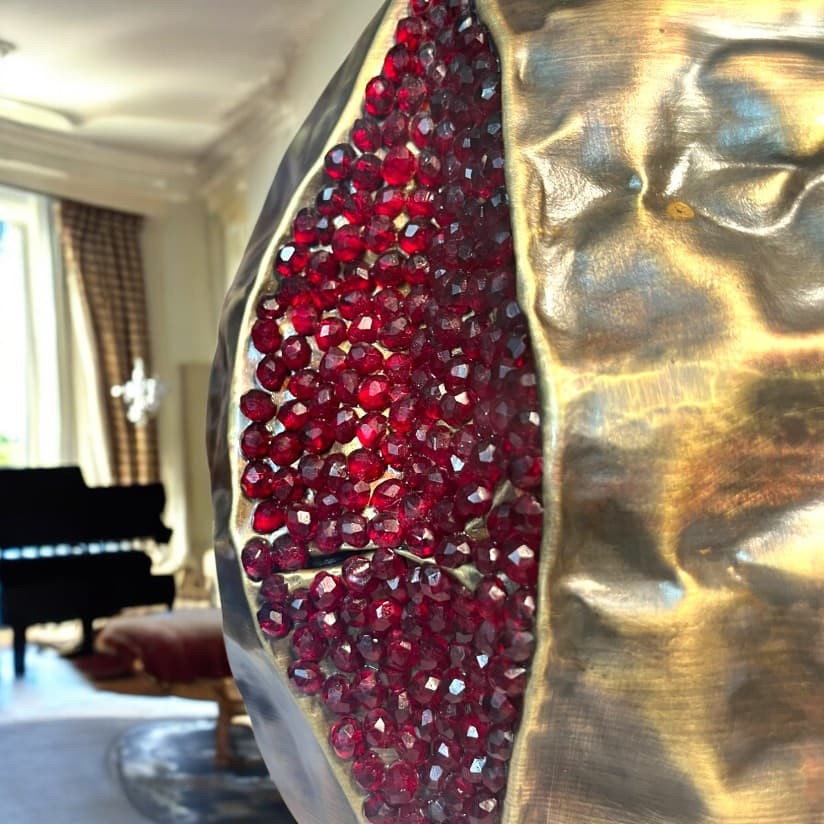 Handcrafted Copper and Brass Pomegranate Sculpture – Symbol of Prosperity and Elegance