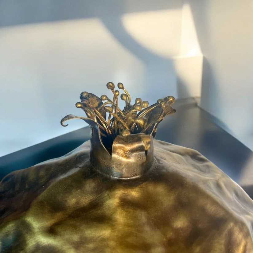 Handcrafted Copper and Brass Pomegranate Sculpture – Symbol of Prosperity and Elegance