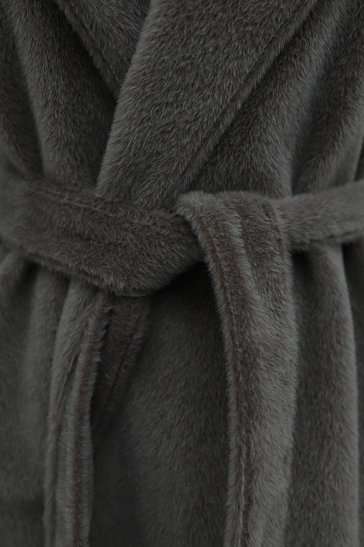 Shawl Collar Lined Cashmere Coat with Ribbed Sleeves