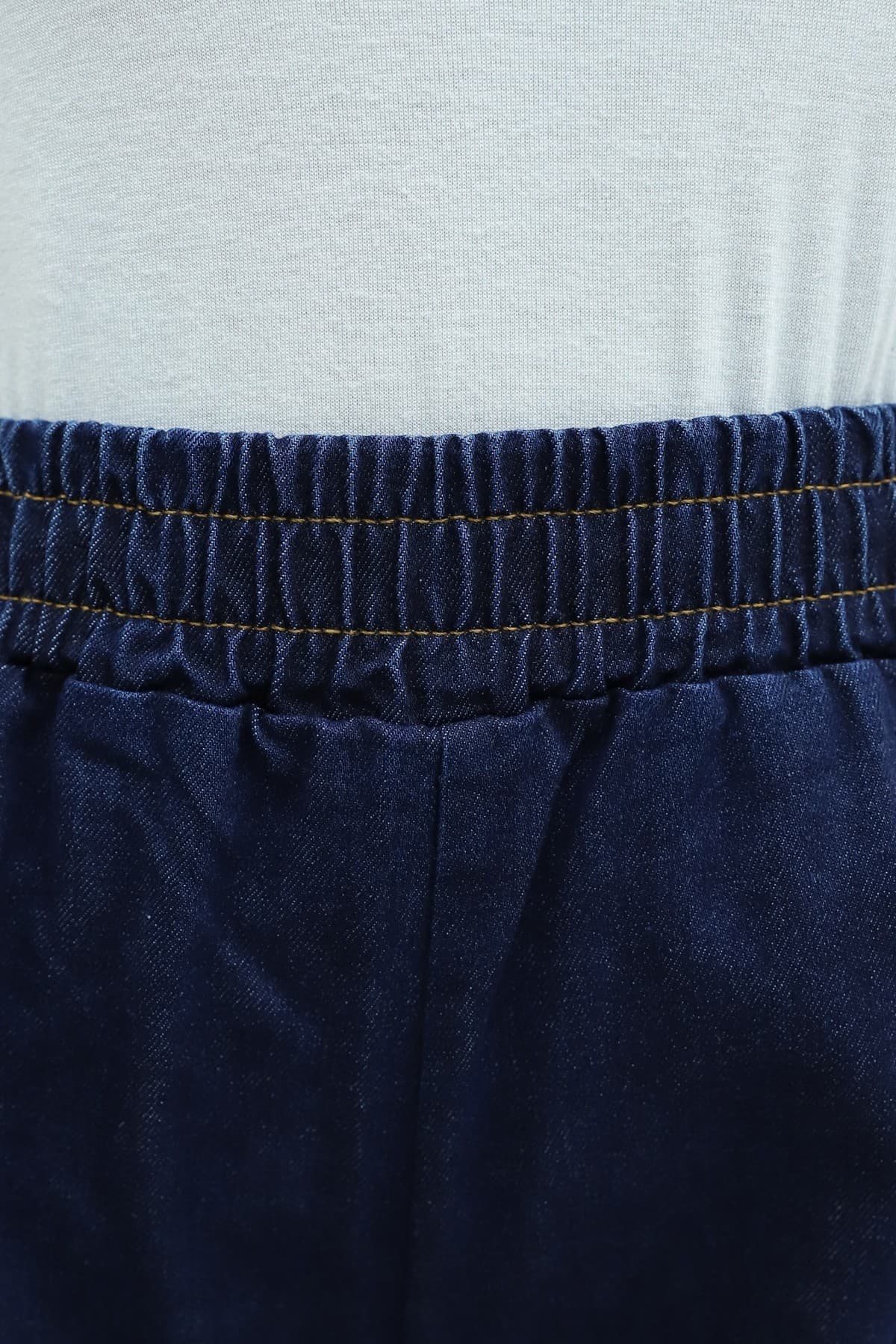 Denim Set with Button-Front, Pocketed, Belted Top and Trousers