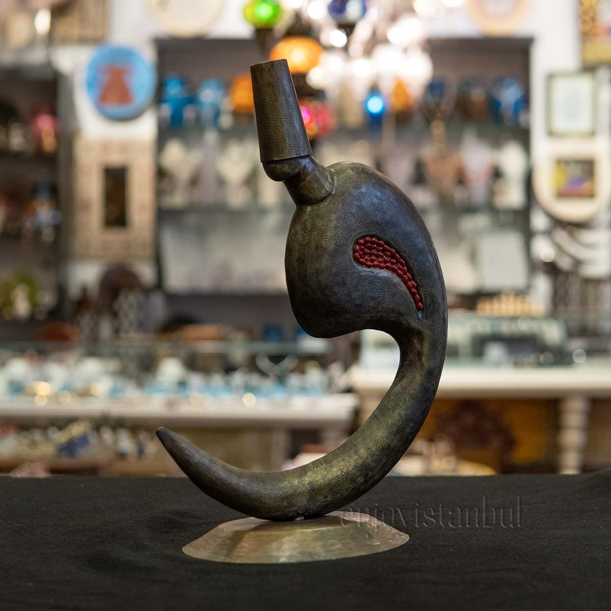 Innocence Unveiled: Handcrafted Brass Dervish - Inspiring Symbol of Arabic "VAV" Letter"- 18 Cm / 7.08 inches
