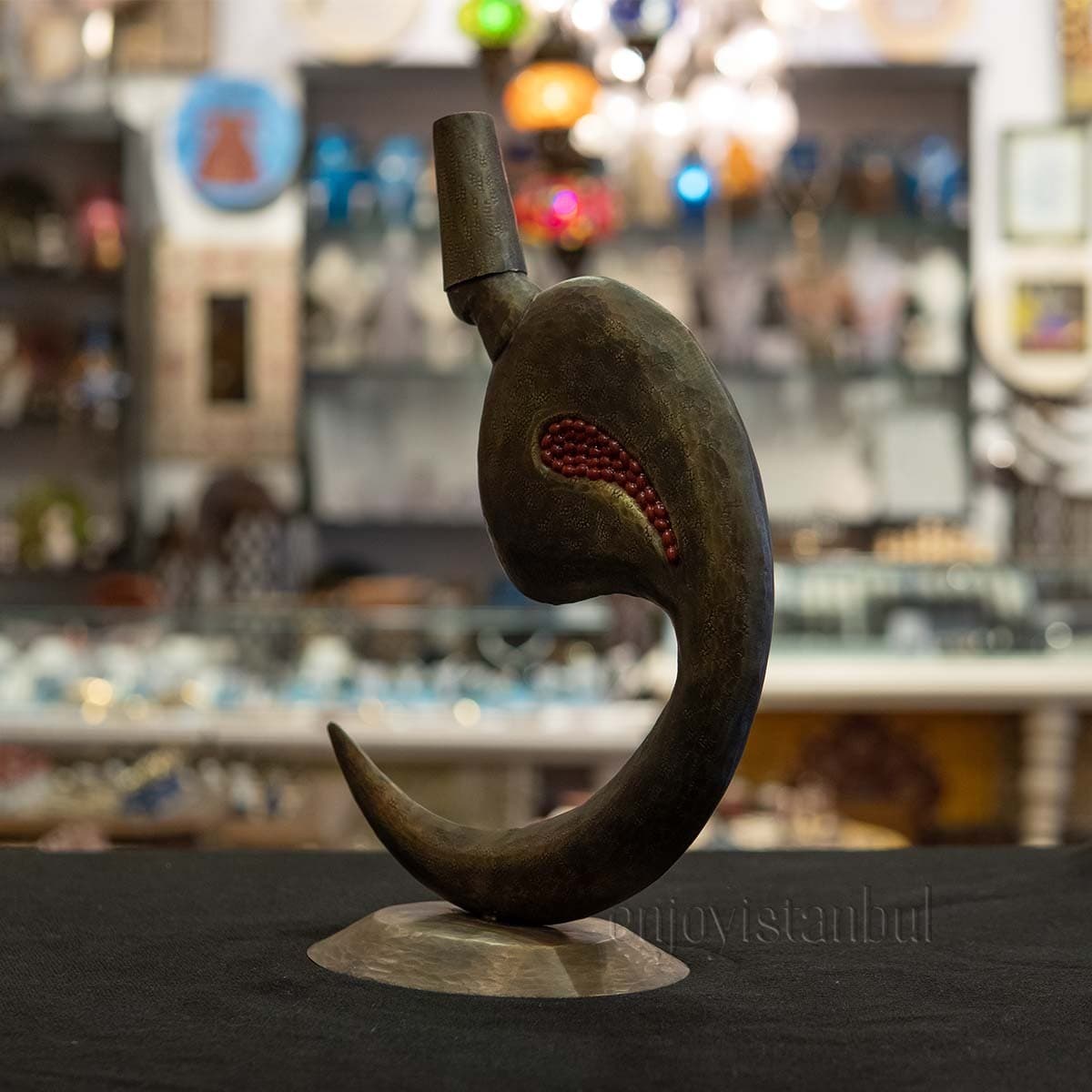 Innocence Unveiled: Handcrafted Brass Dervish - Inspiring Symbol of Arabic "VAV" Letter"- 18 Cm / 7.08 inches