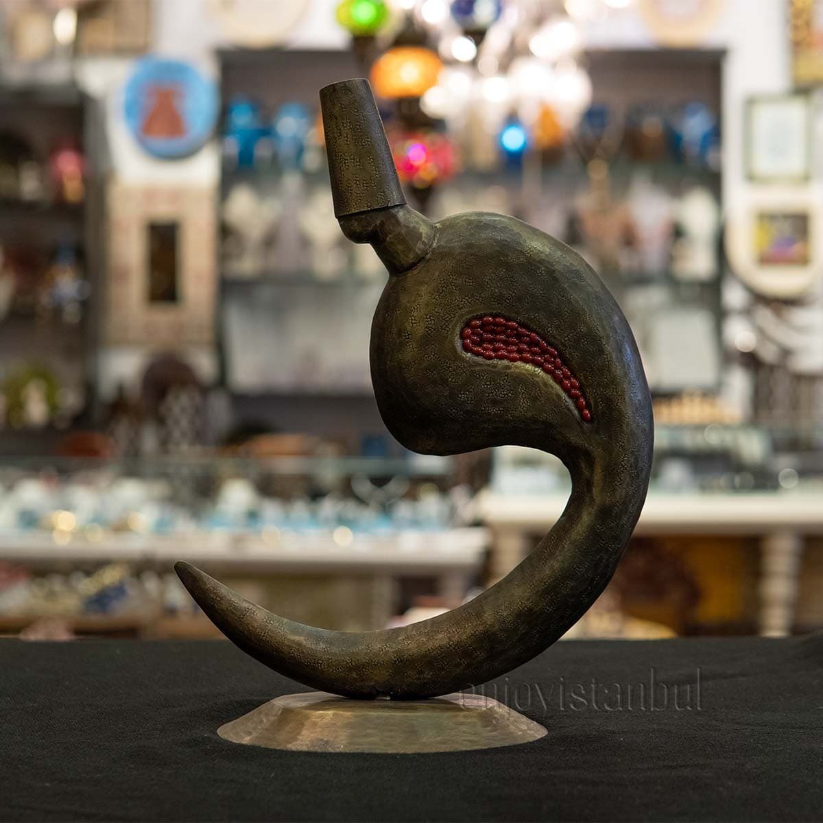 Innocence Unveiled: Handcrafted Brass Dervish - Inspiring Symbol of Arabic "VAV" Letter"- 18 Cm / 7.08 inches