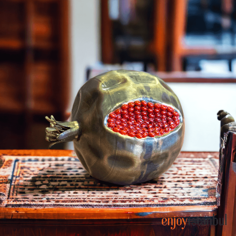 Enchanting Handmade Brass Whirling Pomegranate Design- no2 - 10 Cm / 3.93 inches