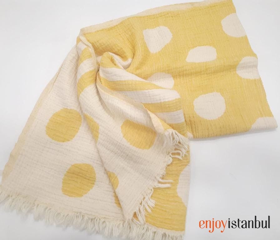 Nature-Inspired Deer Design Yellow and White Bath Towel