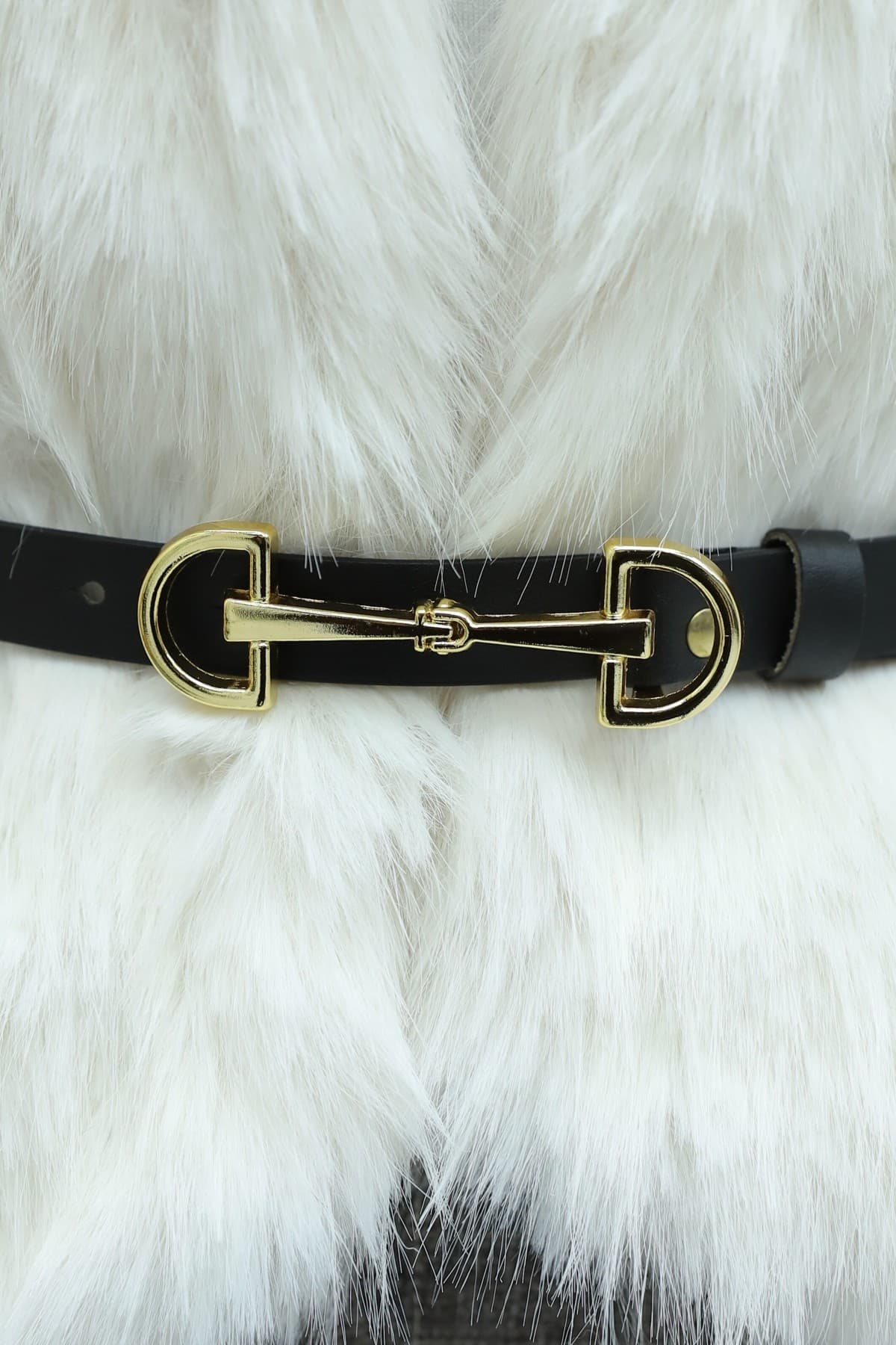 Belted, Lined, Double-Pocket Fur Coat