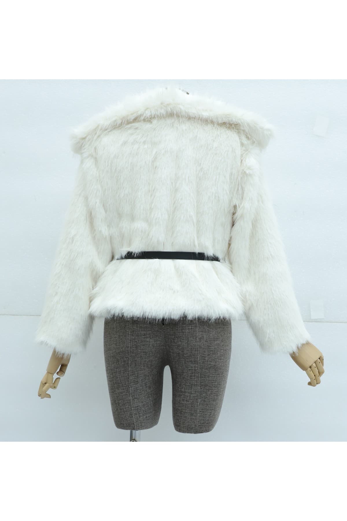 Belted, Lined, Double-Pocket Fur Coat