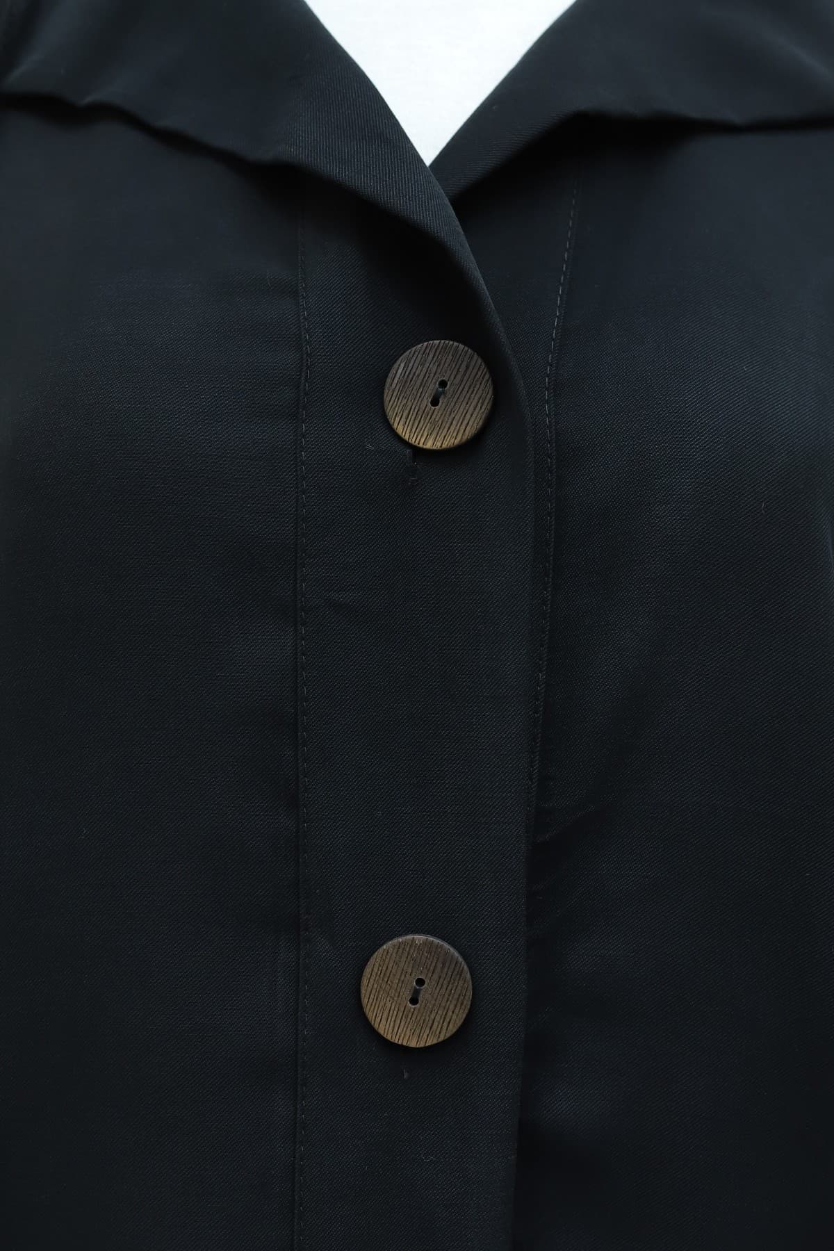 Tencel Jacket with Lace-Up Neck and Cuffs, Gathered Hem, and Flap Pockets